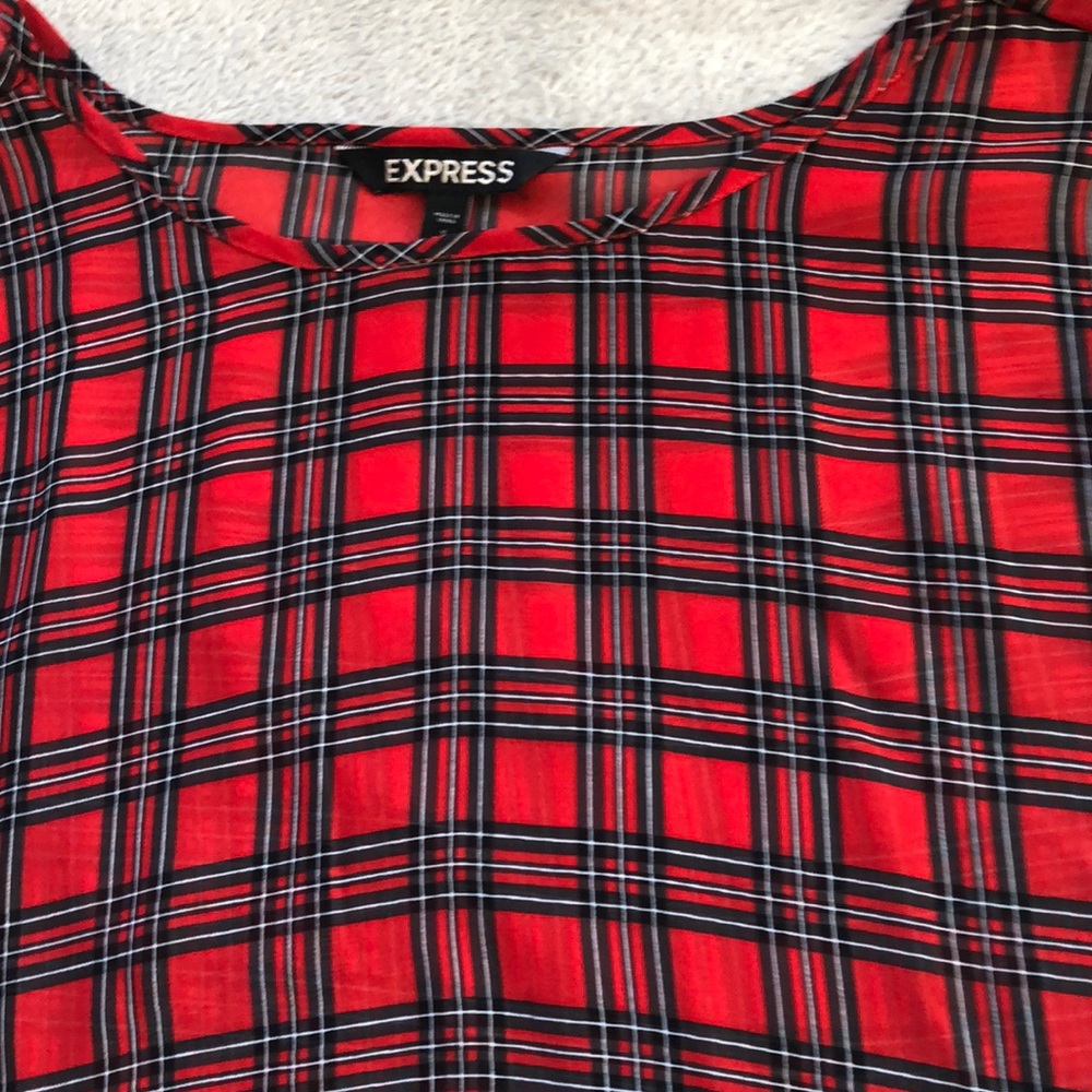 Express tartan plaid top
